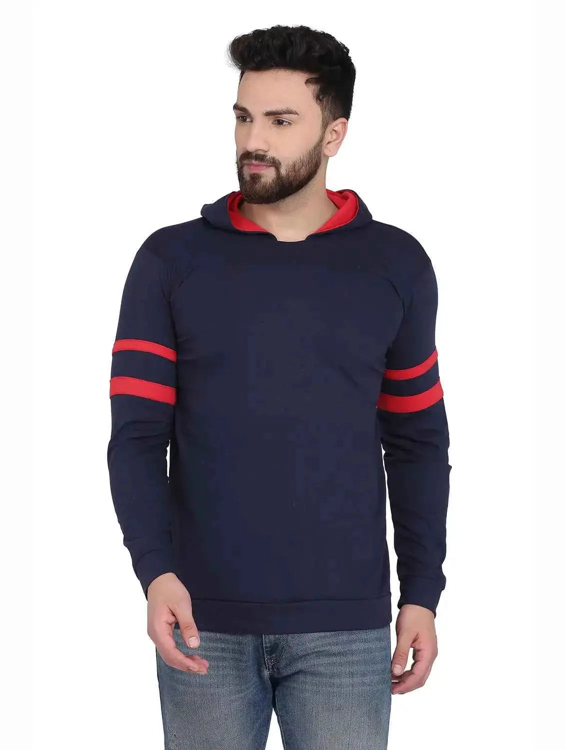 Galatea Cotton Blend Hooded Men&#39;s Sweatshirt - Navy Blue ( Pack of 1 )