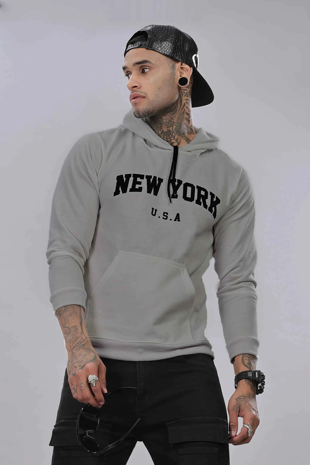 FABRIPPLE Fleece Hooded Men&#39;s Sweatshirt - Grey ( Pack of 1 )