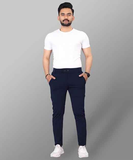 MiraMichi Men's Slim Fit Stretchable Casual Trouser
