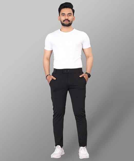 MiraMichi Men's Slim Fit Stretchable Casual Trouser
