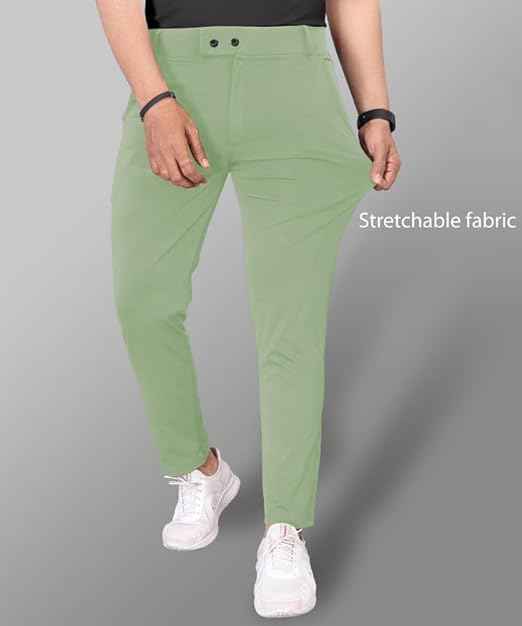 MiraMichi Men's Slim Fit Stretchable Casual Trouser
