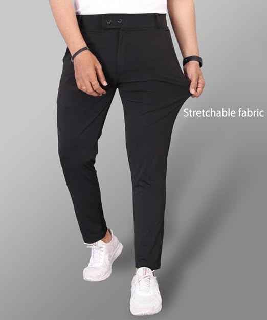 MiraMichi Men's Slim Fit Stretchable Casual Trouser