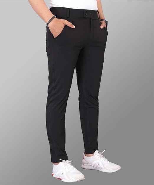 MiraMichi Men's Slim Fit Stretchable Casual Trouser