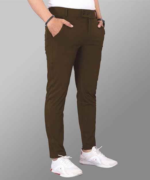 MiraMichi Men's Slim Fit Stretchable Casual Trouser