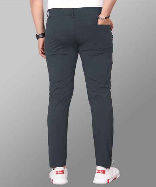 MiraMichi Men's Slim Fit Stretchable Casual Trouser