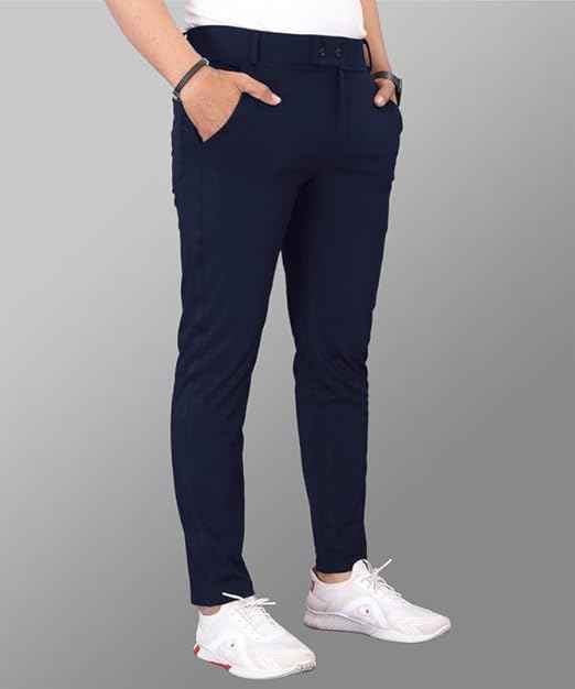 MiraMichi Men's Slim Fit Stretchable Casual Trouser