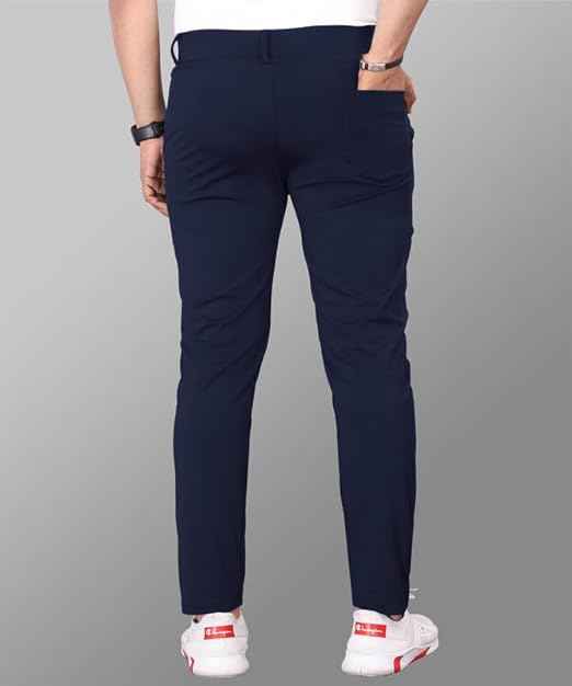 MiraMichi Men's Slim Fit Stretchable Casual Trouser