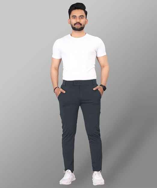MiraMichi Men's Slim Fit Stretchable Casual Trouser
