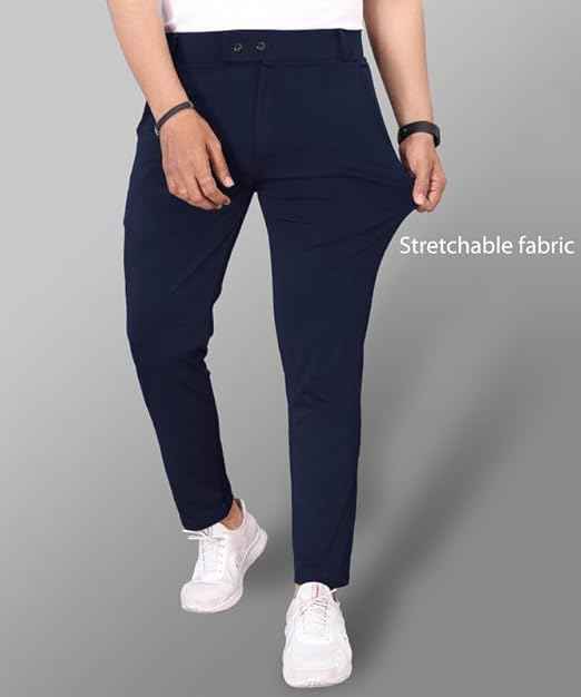 MiraMichi Men's Slim Fit Stretchable Casual Trouser