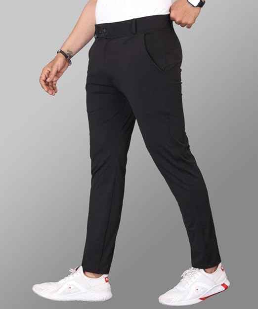 MiraMichi Men's Slim Fit Stretchable Casual Trouser