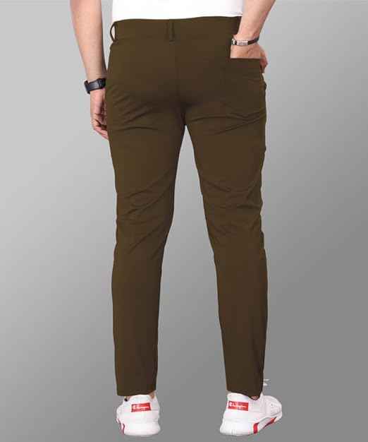 MiraMichi Men's Slim Fit Stretchable Casual Trouser