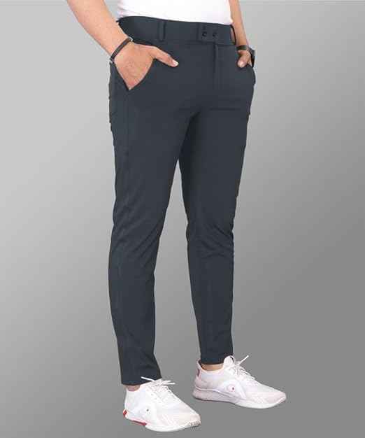 MiraMichi Men's Slim Fit Stretchable Casual Trouser