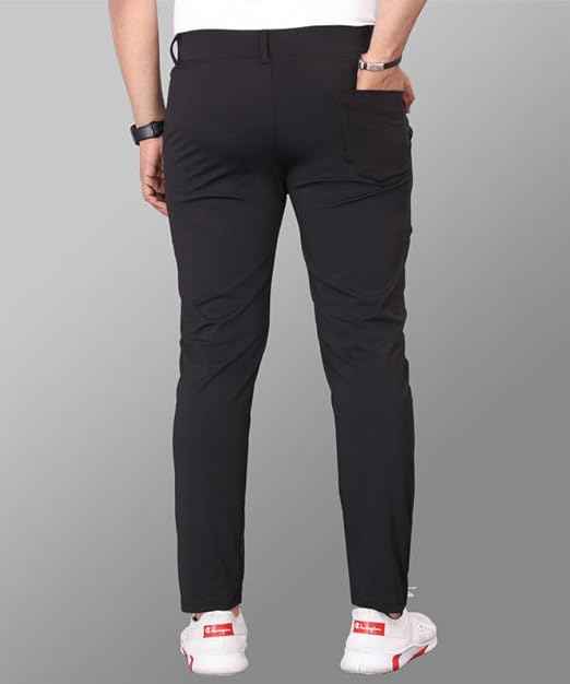 MiraMichi Men's Slim Fit Stretchable Casual Trouser