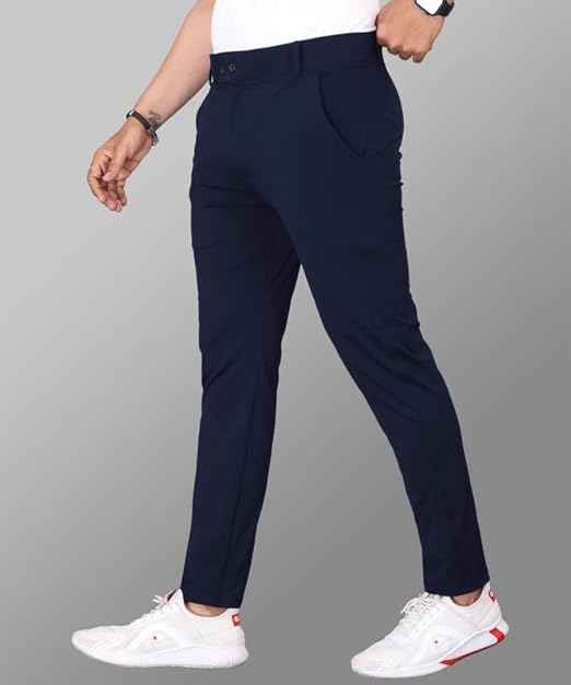 MiraMichi Men's Slim Fit Stretchable Casual Trouser