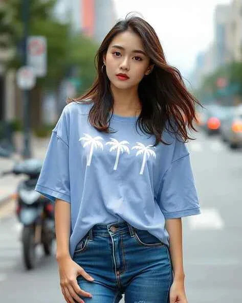 TOGS & TERRE Women Graphic Print Loose Fit T-Shirt