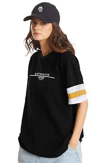 Women's Half Sleeve Printed Oversized Drop Shoulder T-Shirt