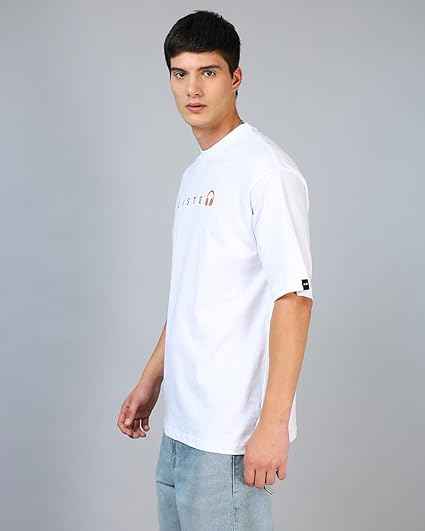 Men's Typography Cotton T-Shirt - Oversized Fit