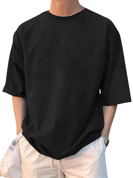 LEOTUDE Half Sleeve Oversized Tshirt for Men