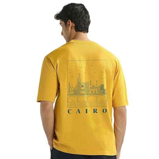 Men's Cotton Oversized Fit Graphic Print T-Shirt