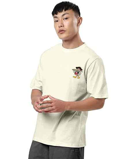 Oversize Loose Baggy Fit Drop Shoulder Half Sleeve T-Shirt for Men
