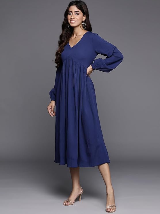 Varanga Women's Viscose Blend A-Line Maxi Dress