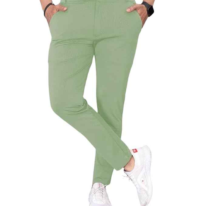 MiraMichi Men's Slim Fit Stretchable Casual Trouser