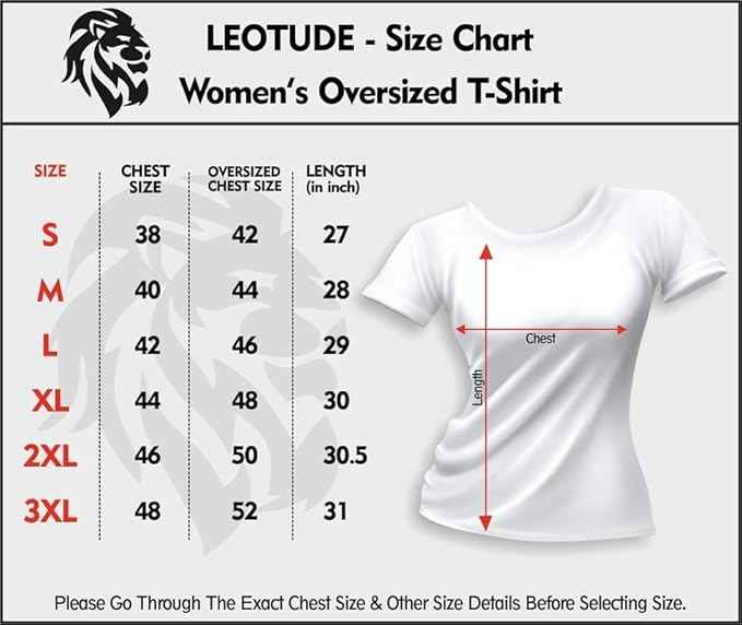 LEOTUDE Women Cottonblend Half Sleeve Oversized Regular Fit T-Shirts