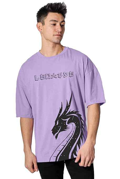 LEOTUDE Men's Cottonblend Half Sleeve Oversized