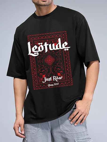 LEOTUDE Men's Cotton Oversized Men Tshirt