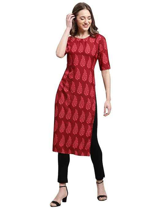 1 Stop Fashion Women's Crepe Straight Kurta