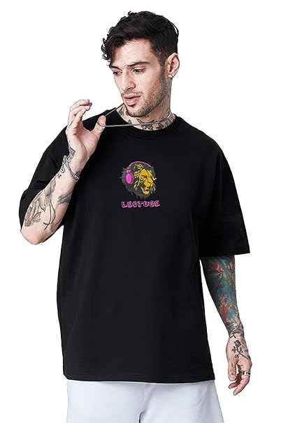LEOTUDE Men's Cottonblend Oversized Half Sleeve Tshirt