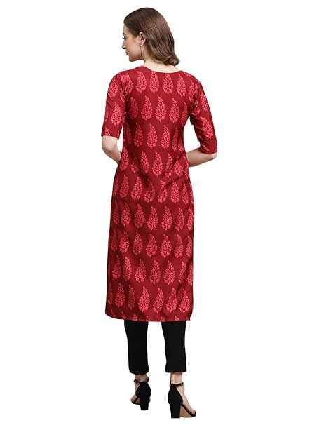 1 Stop Fashion Women's Crepe Straight Kurta