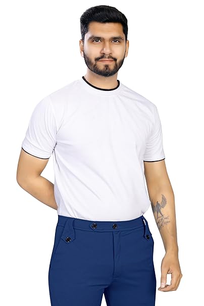 SRT CREATION Men's Lycra Solid Lycra Slim Fit Stretchable Casual Wear