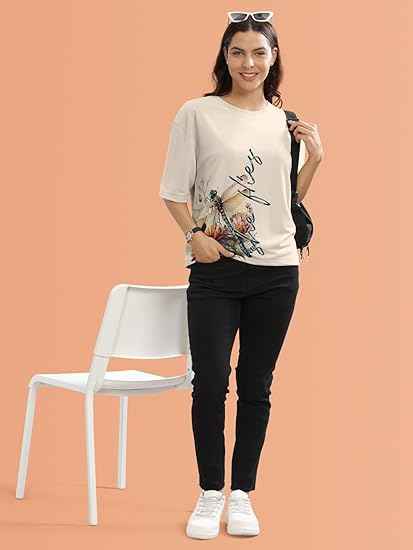 Crew-Neck Crop oversized T-Shirt for Women