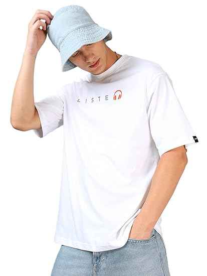 Men's Typography Cotton T-Shirt - Oversized Fit