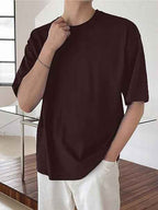 LEOTUDE Half Sleeve Oversized Tshirt for Men