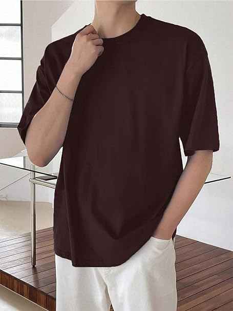 LEOTUDE Half Sleeve Oversized Tshirt for Men