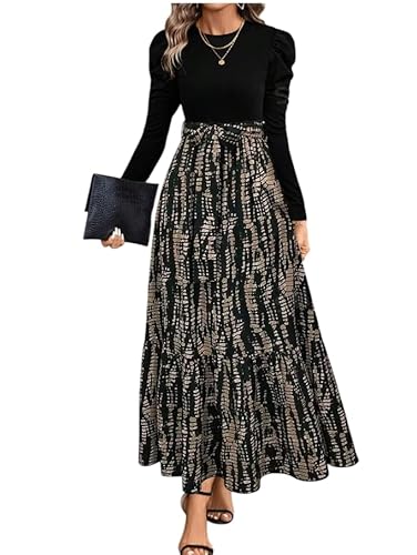 HKV Clasi Women's Autumn Dress with Bow Tie Belt