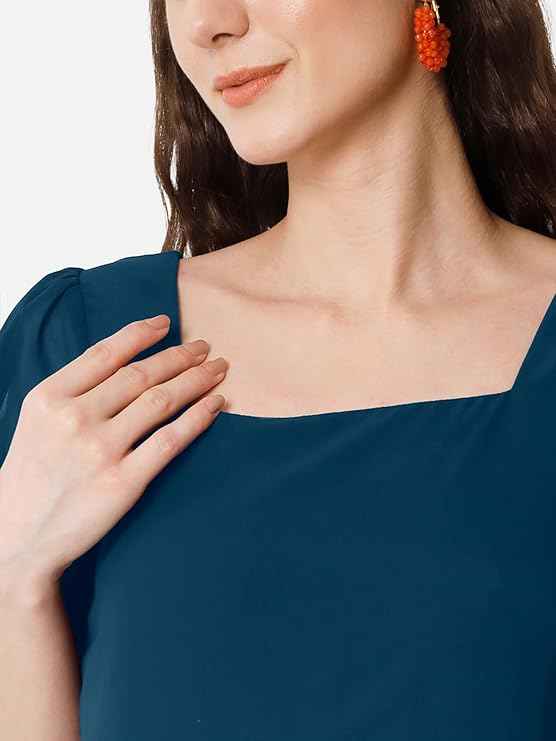 Femvy Designer Georgette Solid Gown for Women 761