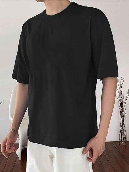 LEOTUDE Half Sleeve Oversized Tshirt for Men