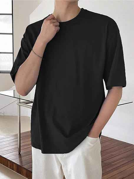 LEOTUDE Half Sleeve Oversized Tshirt for Men