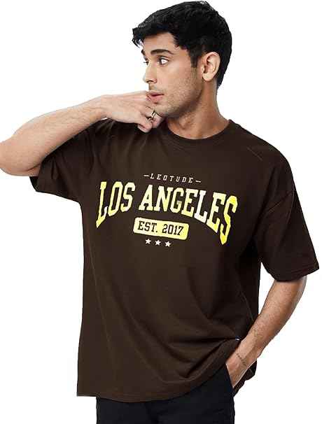 LEOTUDE Women's Oversized Cottonblend Tshirt