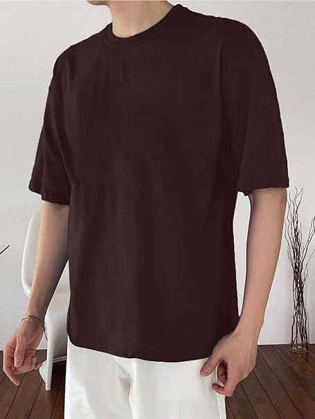 LEOTUDE Half Sleeve Oversized Tshirt for Men