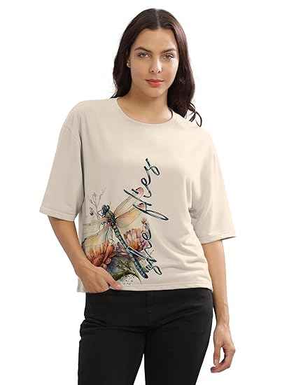 Crew-Neck Crop oversized T-Shirt for Women