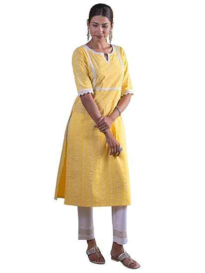 Women's Blended Straight Fit Straight Kurta