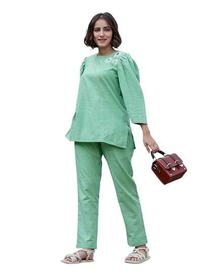 FABNEX Stylish Printed Cotton Blend Co Ord Set for Women || Casual & Festive Indo-Western Outfit (K 125-127)