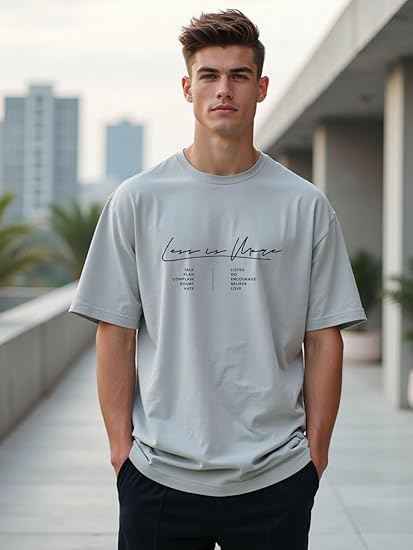 Men's Cotton Oversized Fit Graphic Print T-Shirt