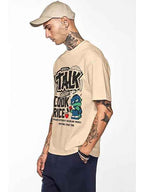 LEOTUDE Half Sleeve Oversized Tshirt for Men