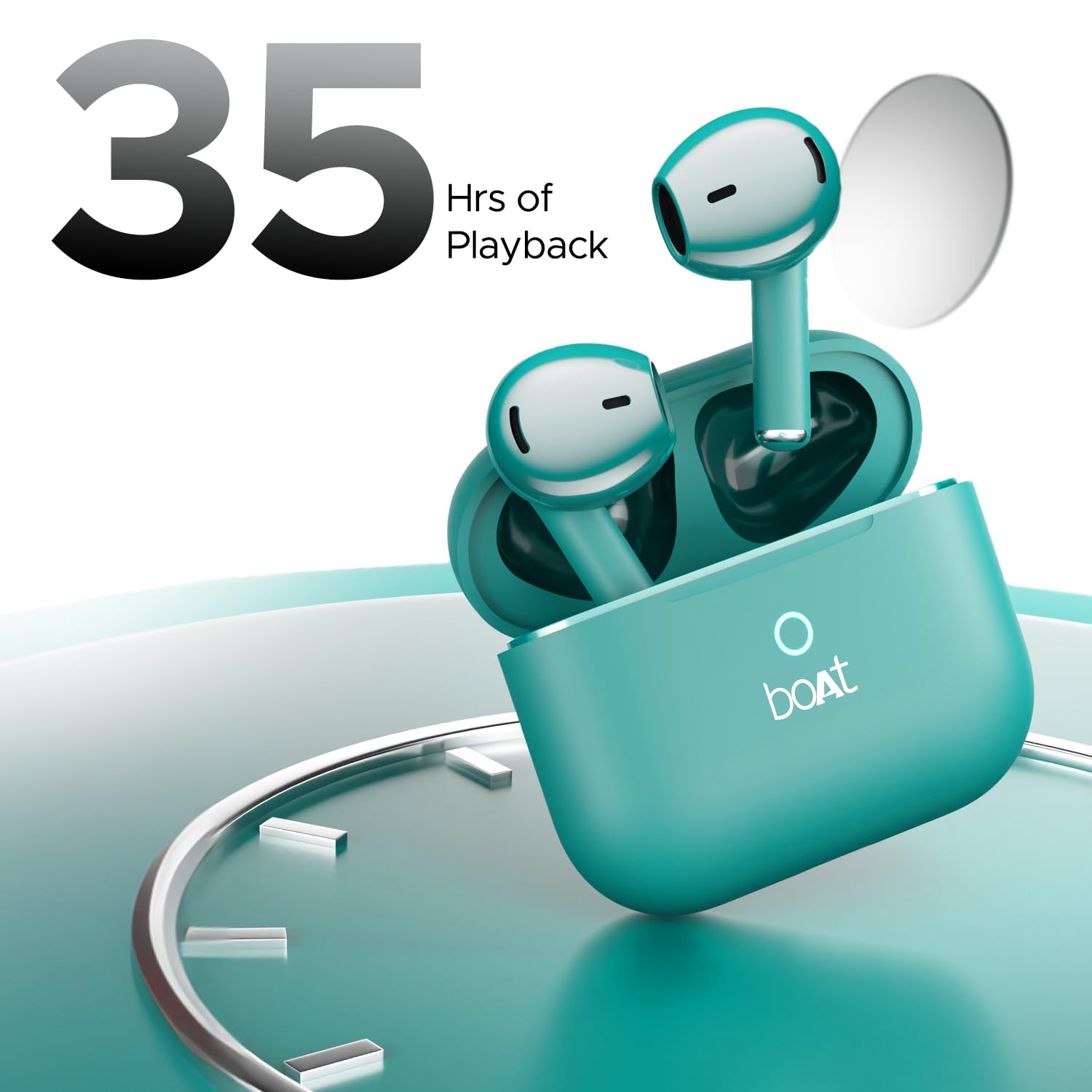 boAt Airdopes Joy, 35Hrs Battery, Fast Charge, IWP Tech, Low Latency, 2Mic ENx, Type-C Port, v5.3 Bluetooth Earbuds