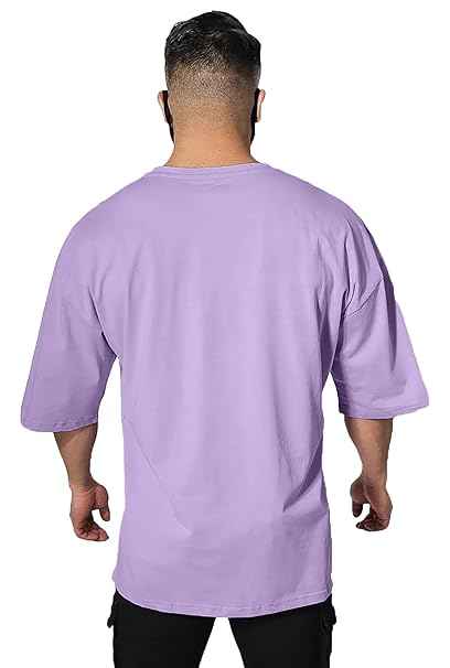 LEOTUDE Men's Cottonblend Half Sleeve Oversized